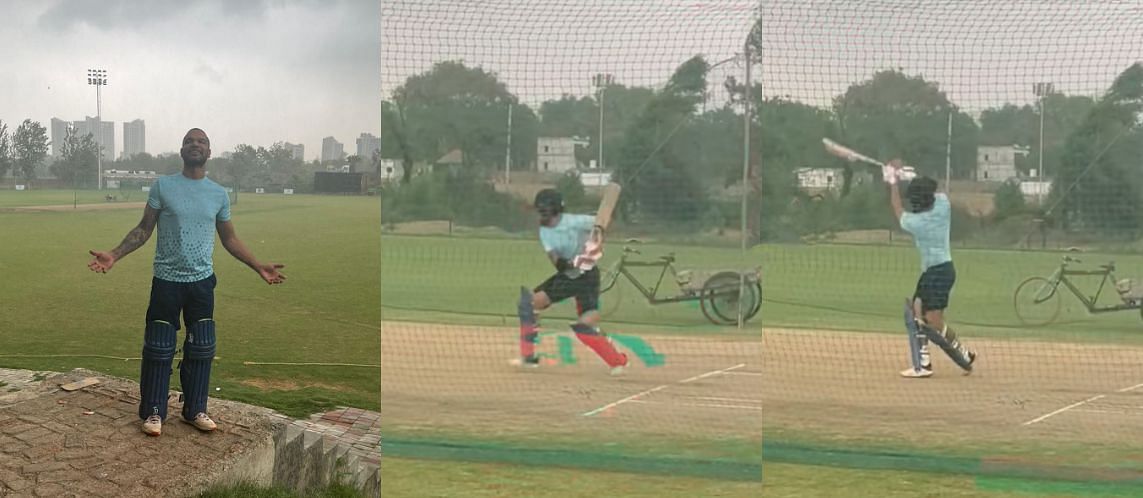 Shikhar Dhawan batting in the nets. Pic: shikhardofficial/ Instagram