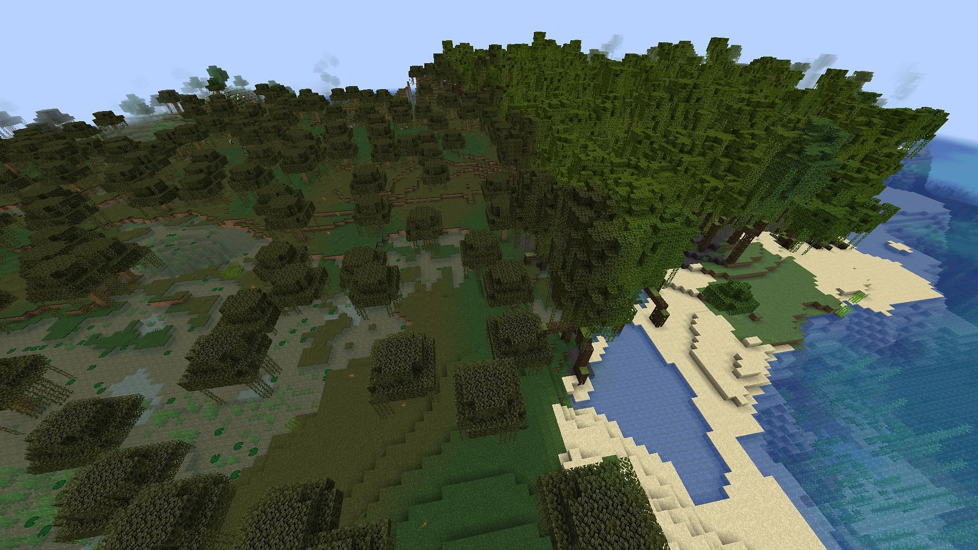 The new biome adjacent to a normal Swamp (Image via Minecraft)