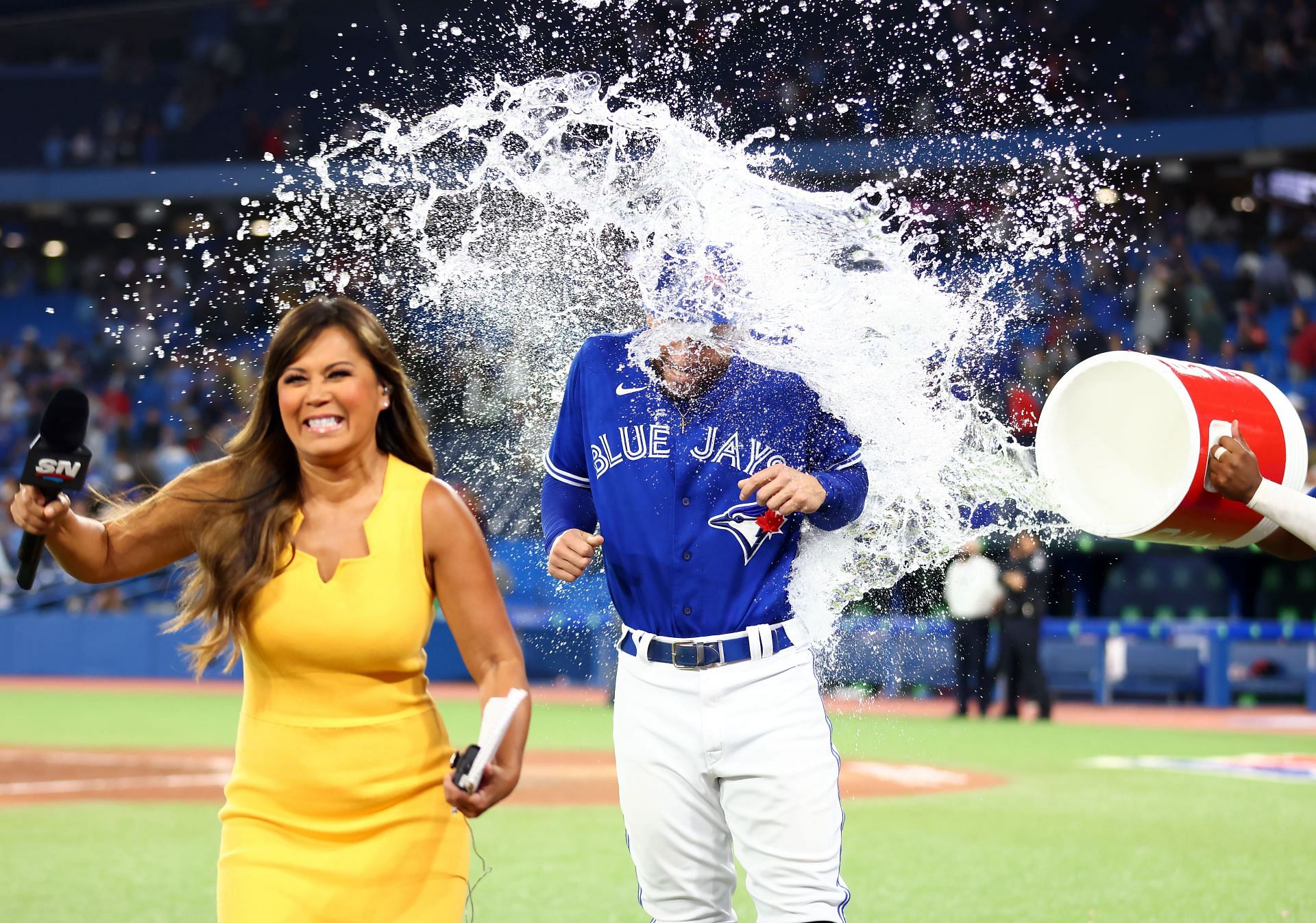 Toronto Blue Jays star George Springer knows how to celebrate a win