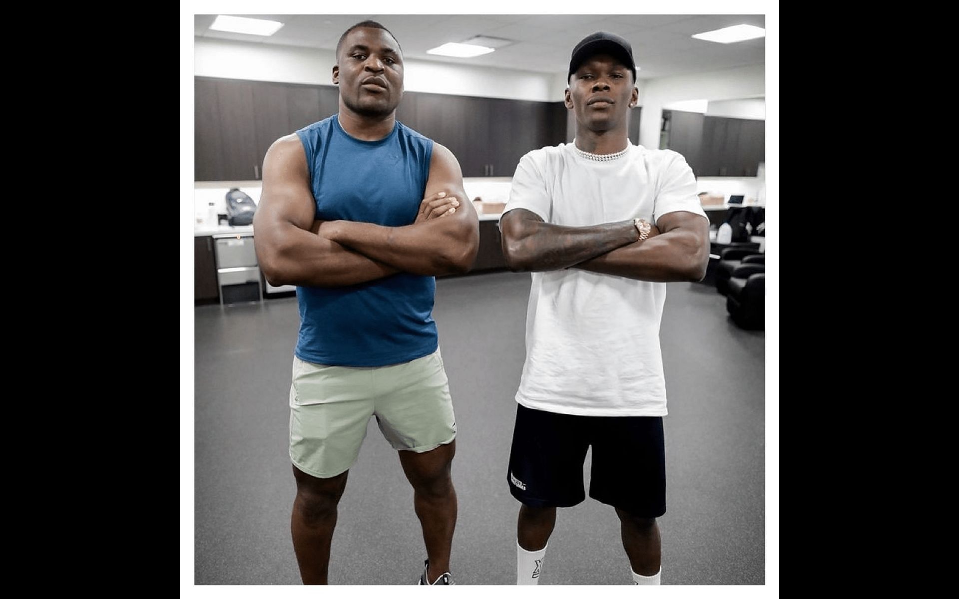 Francis Ngannou (left) and Israel Adesanya (right) [Image courtesy of @francisngannou on Instagram]