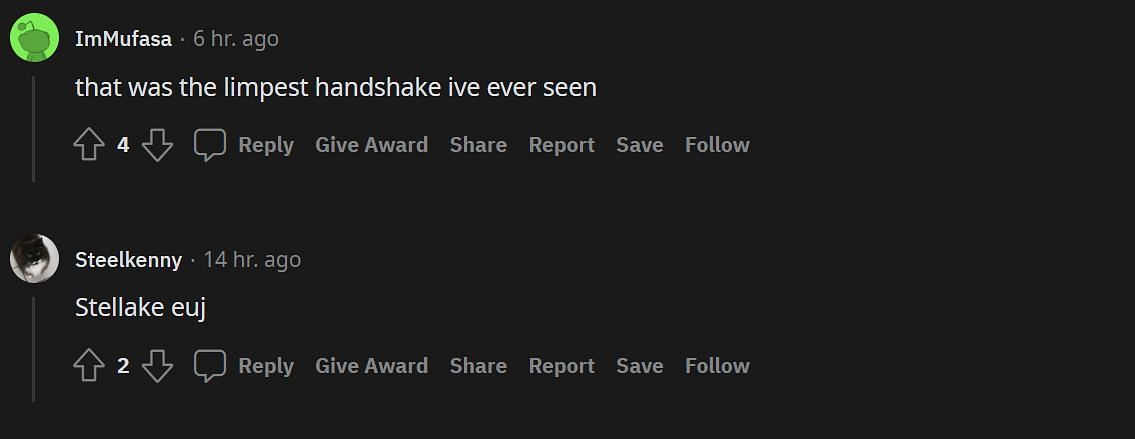 This user describes their handshake (Image via Reddit)