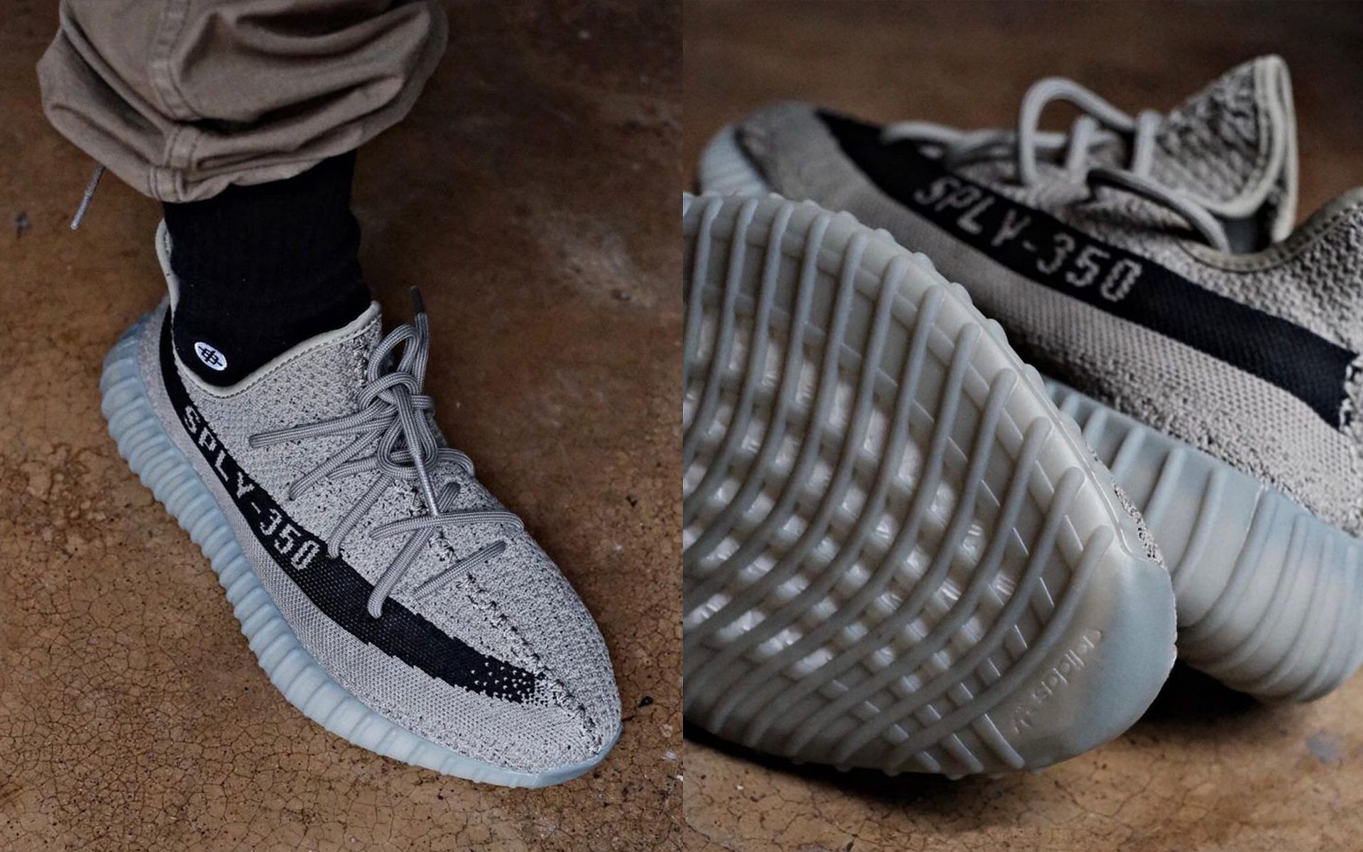 Take a closer look at the upcoming Yeezy BOOST 350 V2 Granite shoes (Image via Instagram/@sneakertigger)