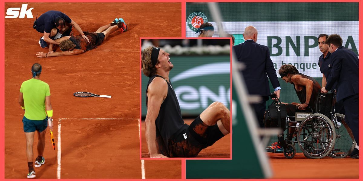 Alexander Zverev took a nasty tumble in the semifinal against Rafael Nadal at the French Open