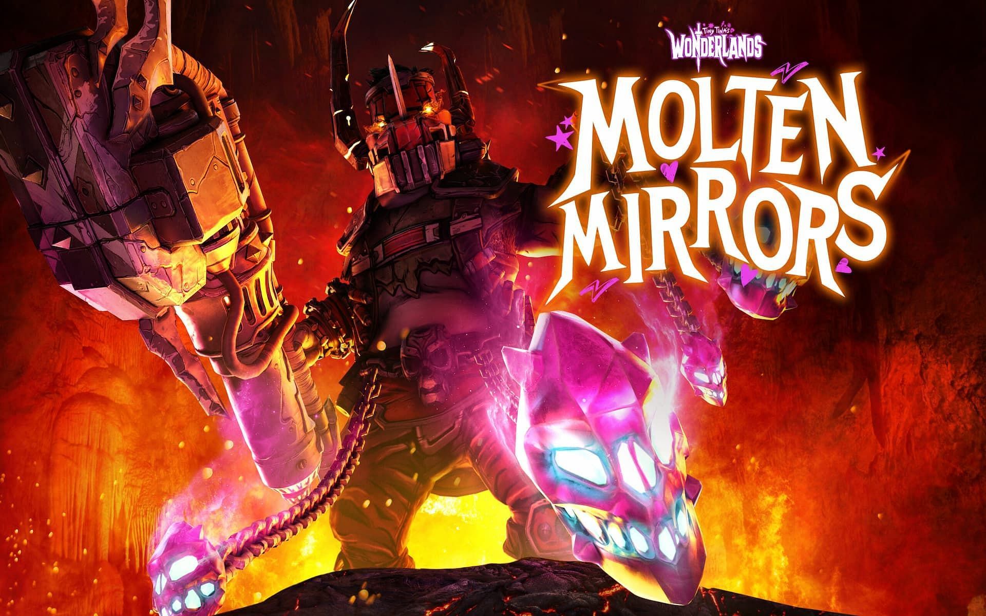 A promotional image for the Molten Mirrors DLC in Tiny Tina&#039;s Wonderlands (Image via Gearbox Software)