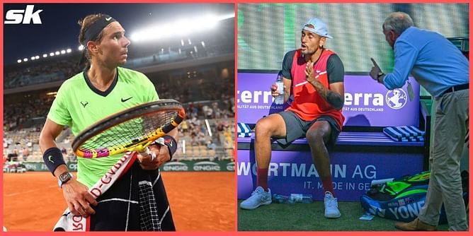 "I can't go to my towel? I waited so many times for Nadal" - Nick Kyrgios argues with chair umpire after getting a time violation warning at Halle Open