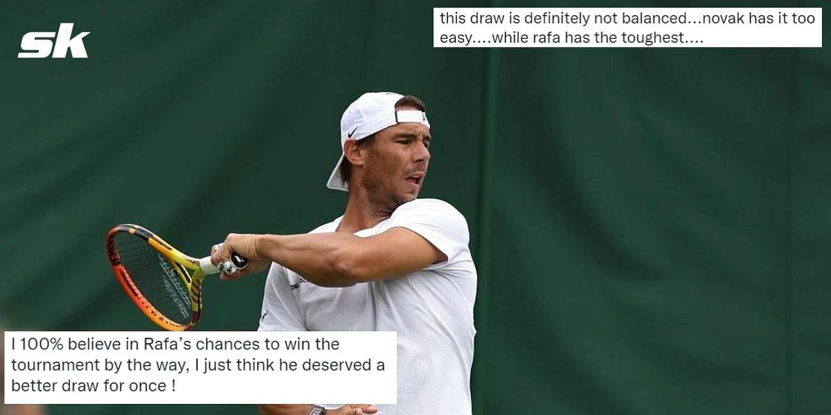 Fans on social media react to Rafael Nadal&#039;s half of the draw for the 2022 Wimbledon Championships