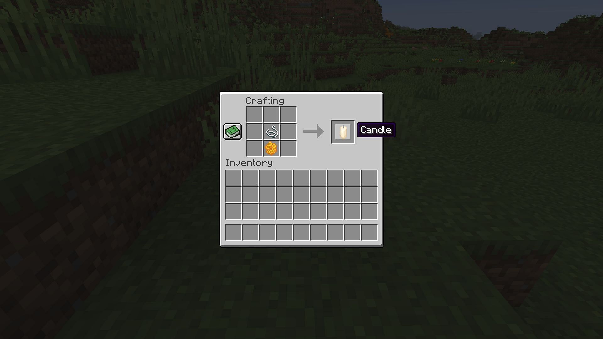 The recipe for crafting candles (Image via Minecraft)