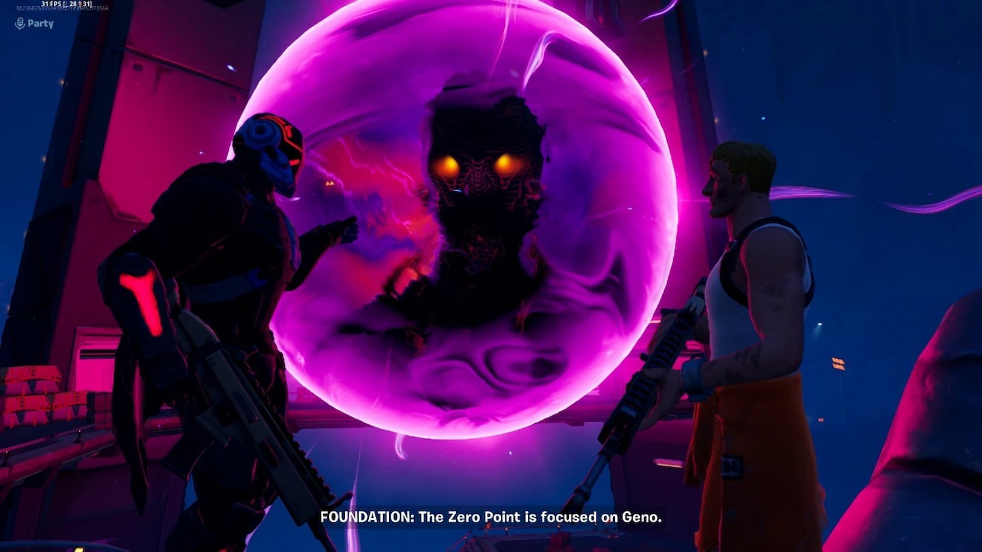 Geno finally made an appearance during the live event in Fortnite. (Screenshot by Sportskeeda)