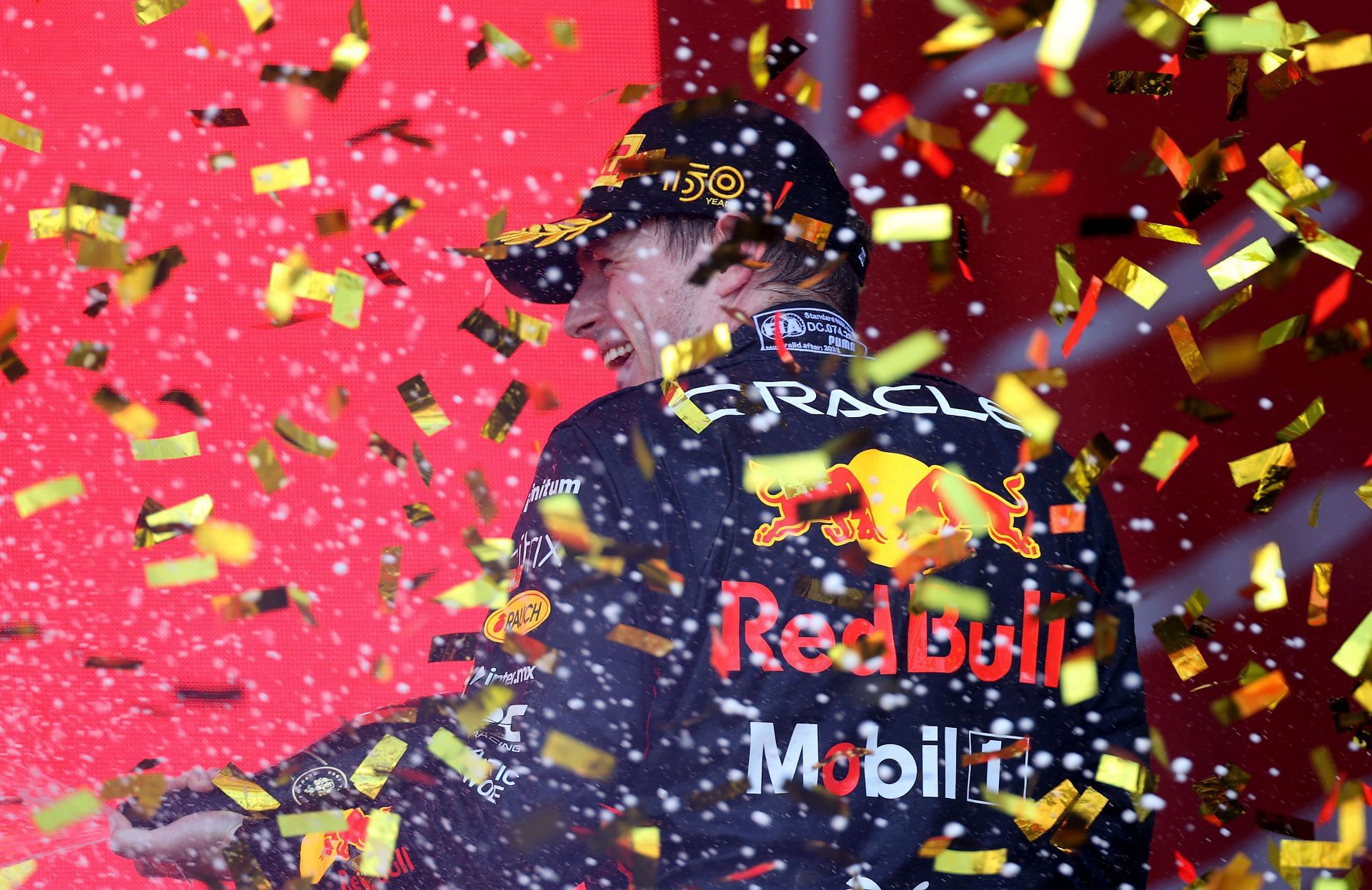 Verstappen celebrating after the F1 Grand Prix of Azerbaijan