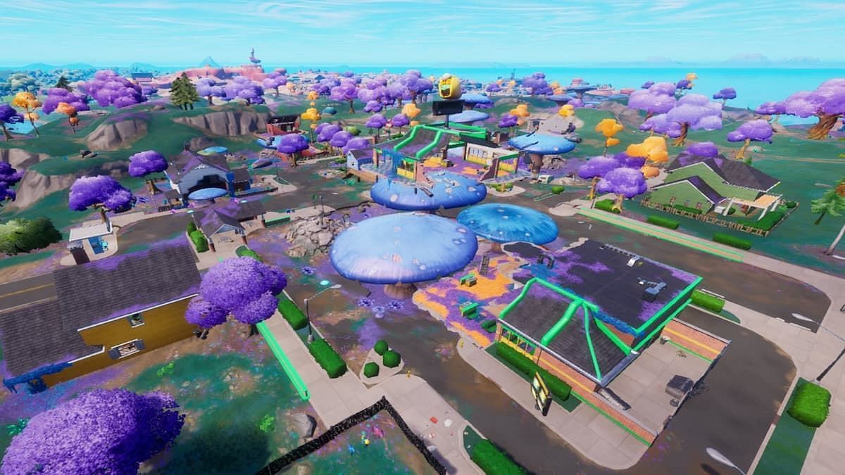 A look at Greasy Grove (Image via Epic Games)