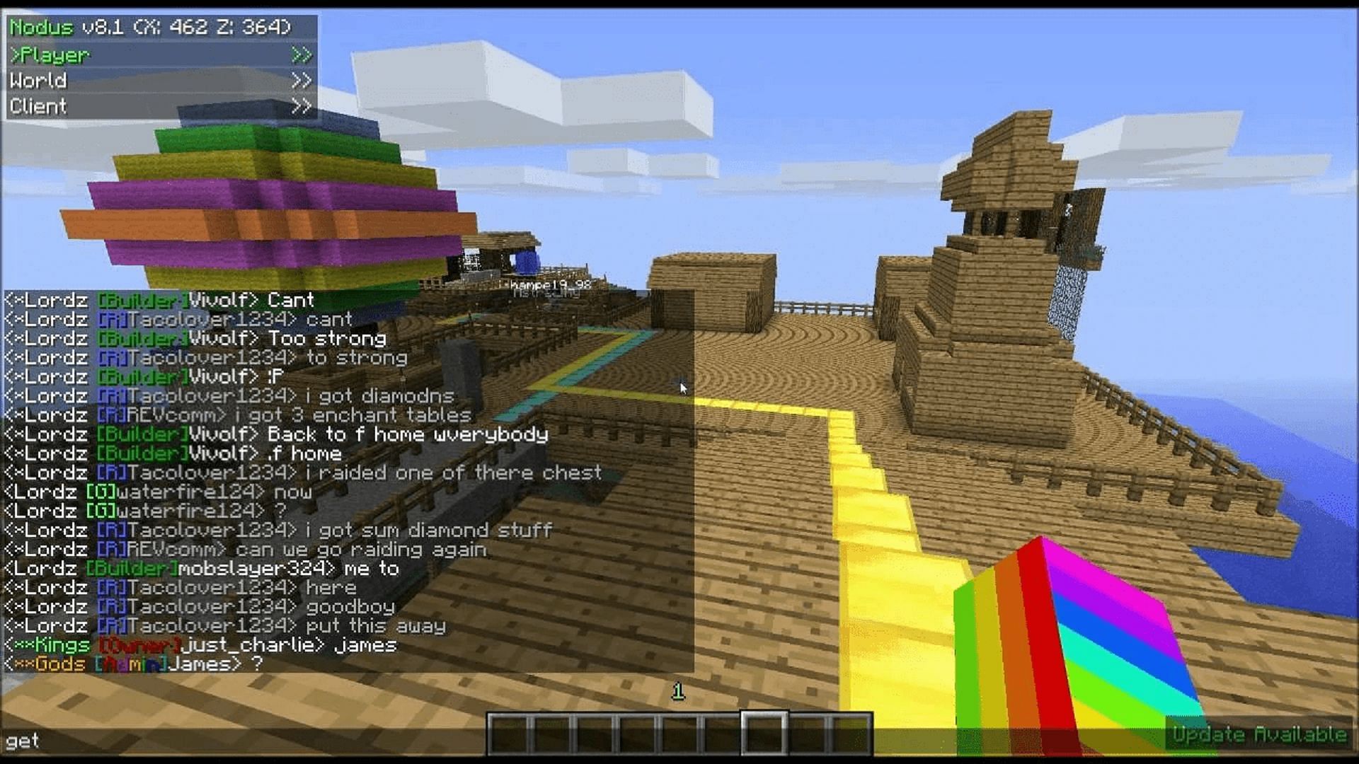 Various Minecraft plugins loaded on-screen (Image via Minecraft Wiki)
