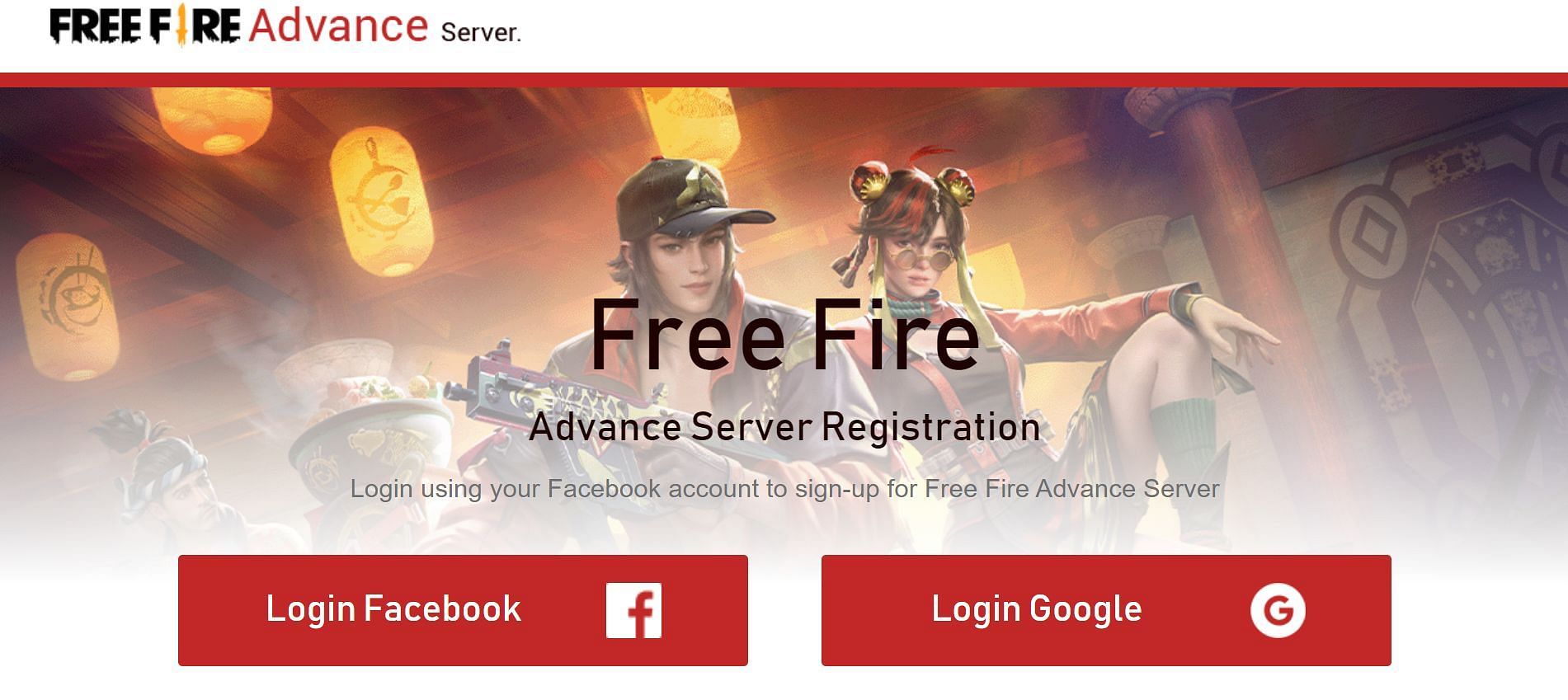 Users must sign in through one of the two options (Image via Garena)