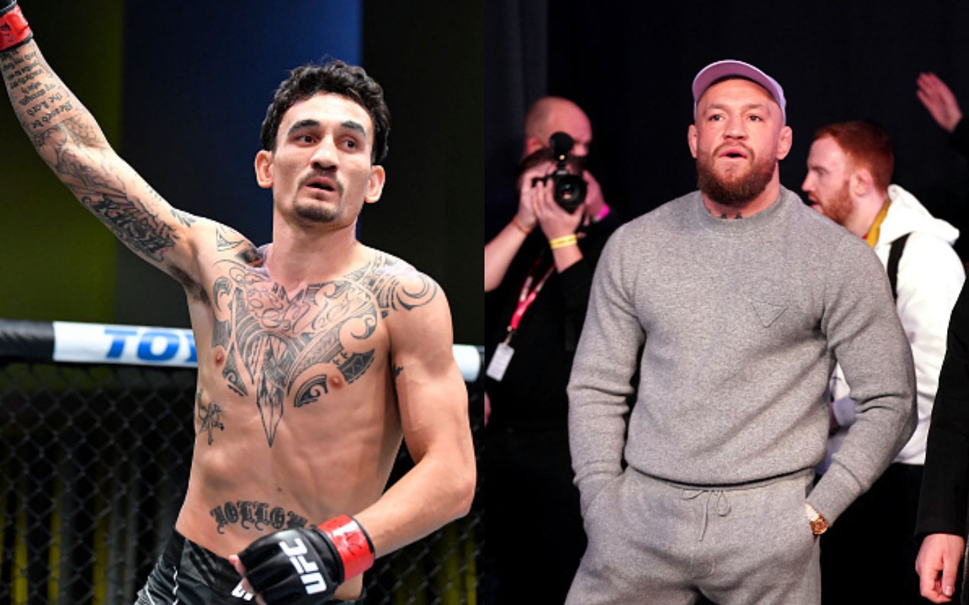Max Holloway (left) and Conor McGregor (right)(Images via Getty)