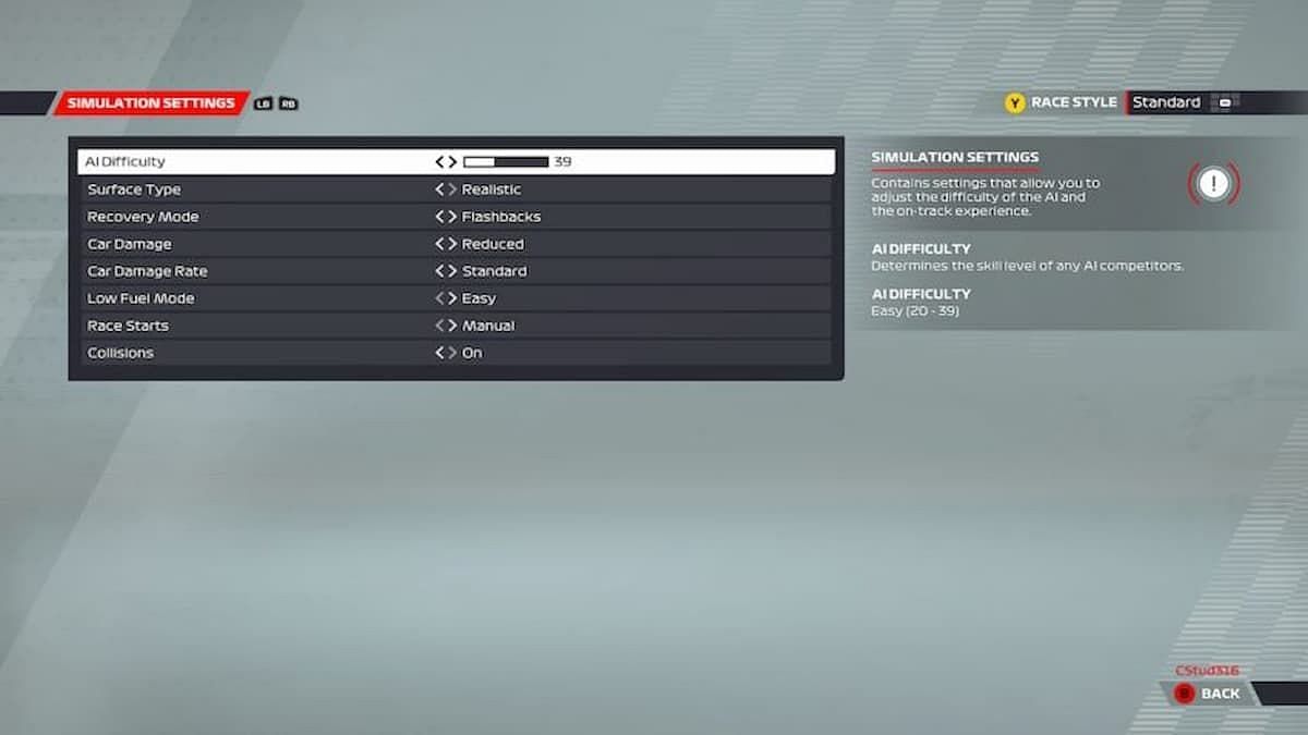 Can you change the difficulty level in F1 22?