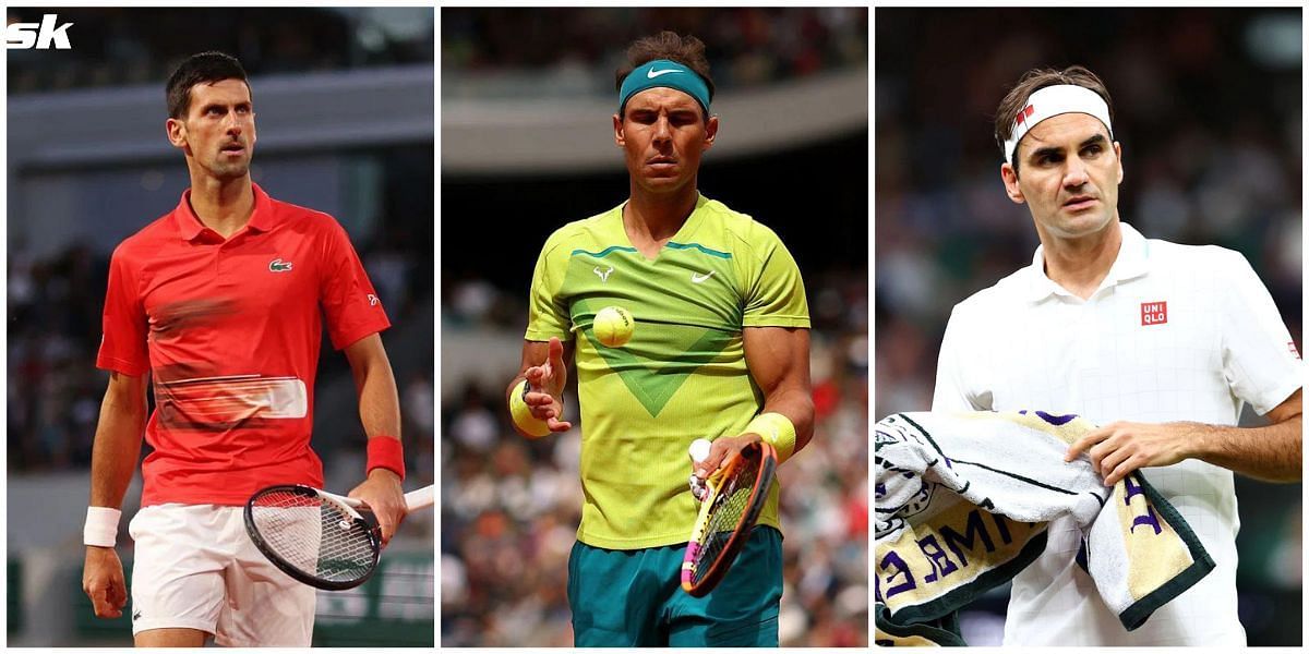 (L-R): Novak Djokovic, Rafael Nadal and Roger Federer
