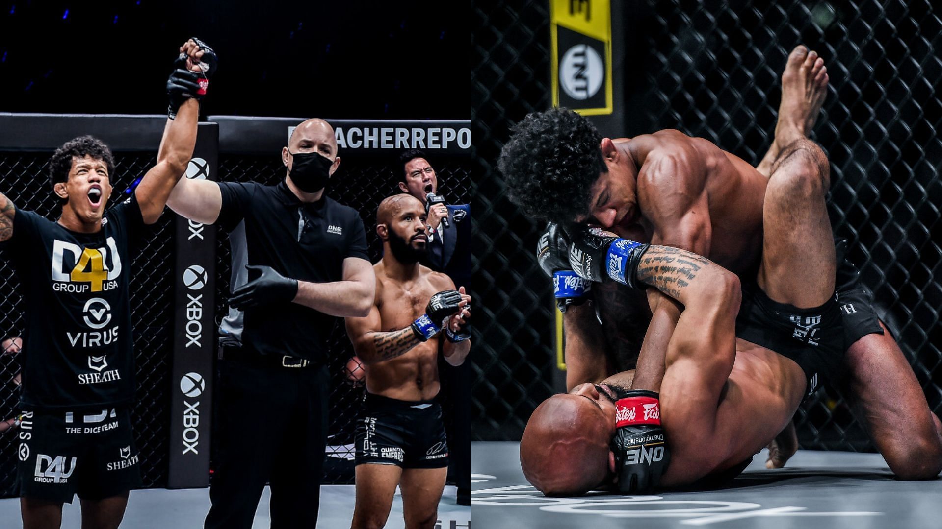 [Photo Credit: ONE Championship] Adriano Moraes and Demetrious Johnson