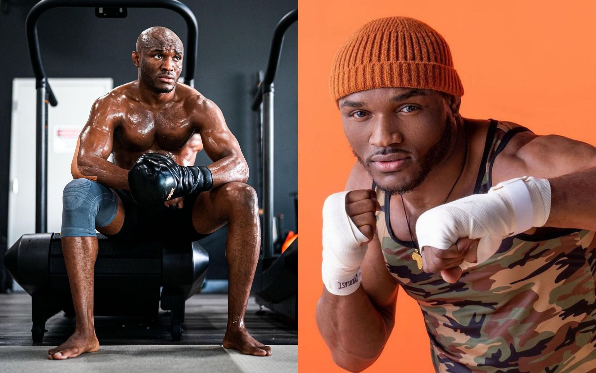 Kamaru Usman (left and right, images courtesy of @usman84kg Instagram)