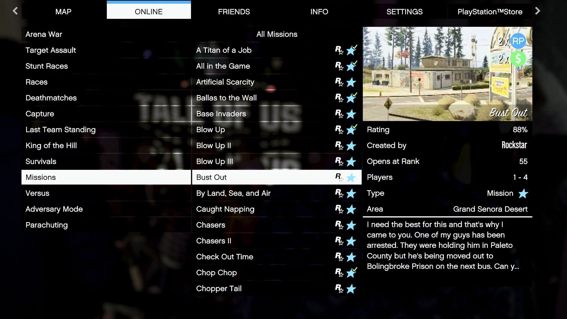 An example of selecting one of the relevant jobs (Image via Rockstar Games)