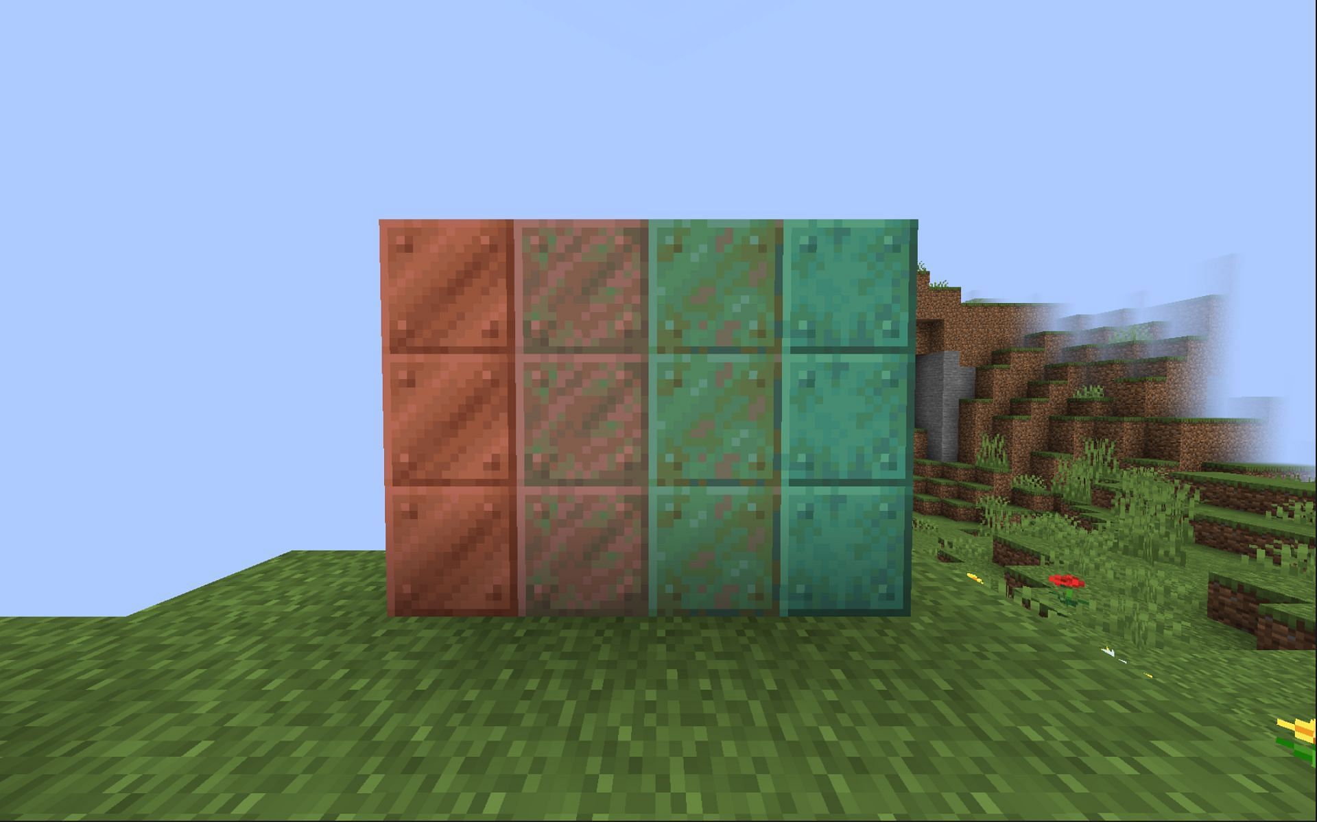 Different copper block variants (Image via Minecraft)