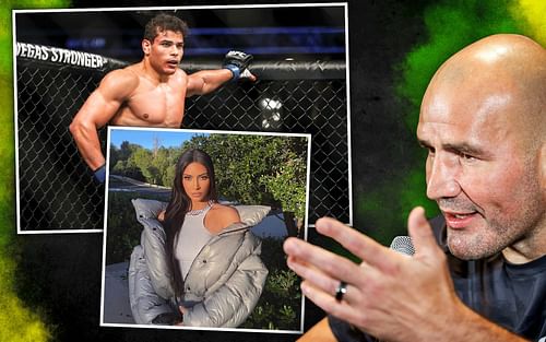 Paulo Costa (Top left), Kim Kardashian (Bottom left) (via @kimkardashian on Instagram) , Glover Teixeira (Right)