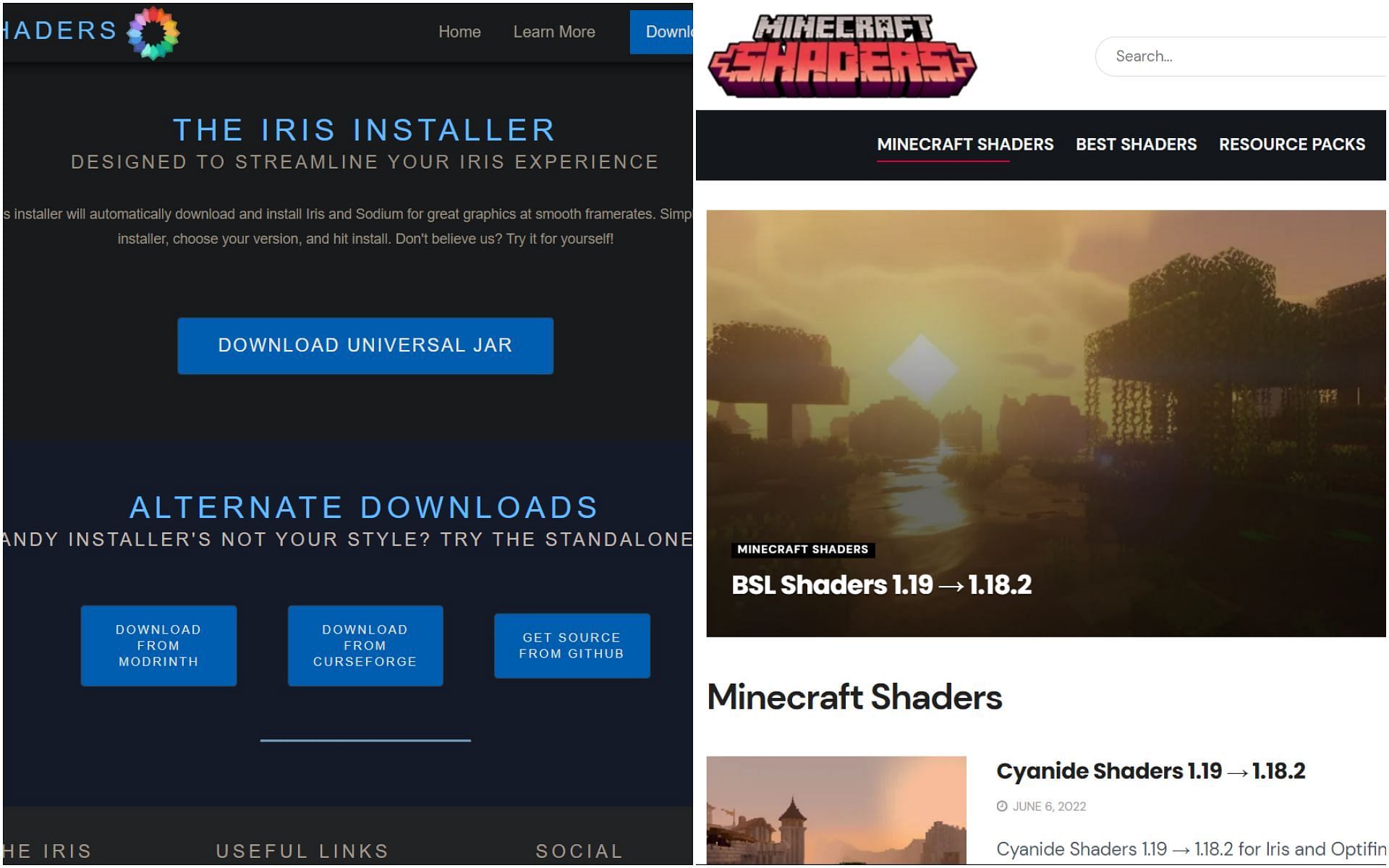 Download Iris and shaders (Image via Sportskeeda)