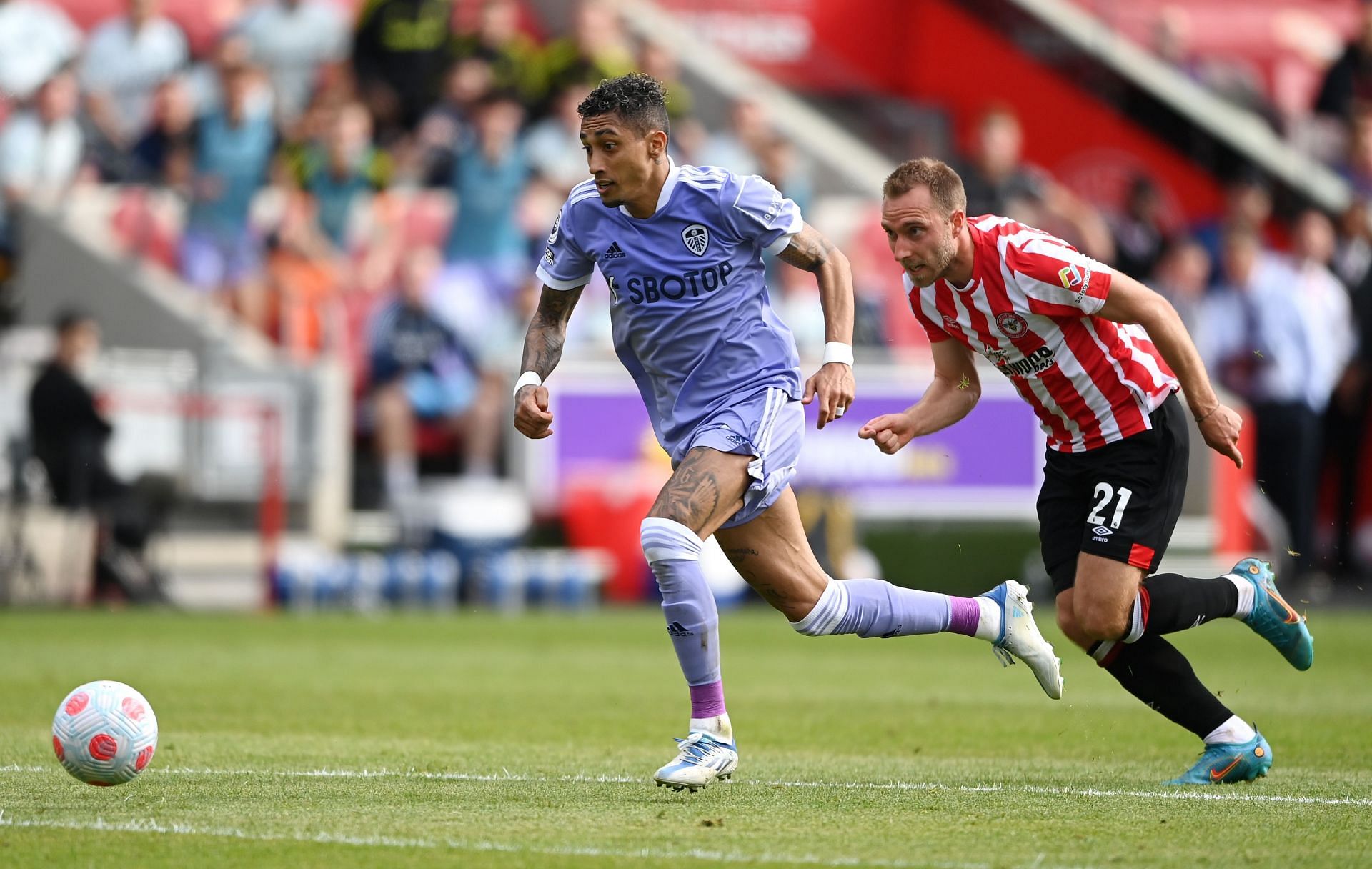 Raphinha in action for Leeds United