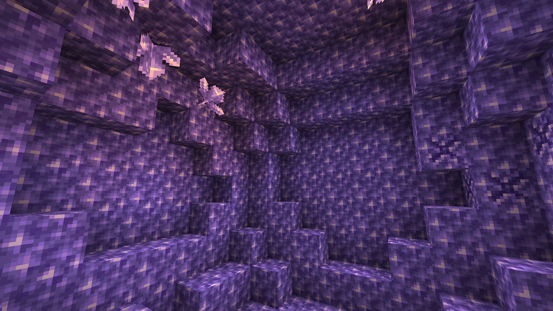 The inside of a geode (Image via Minecraft)