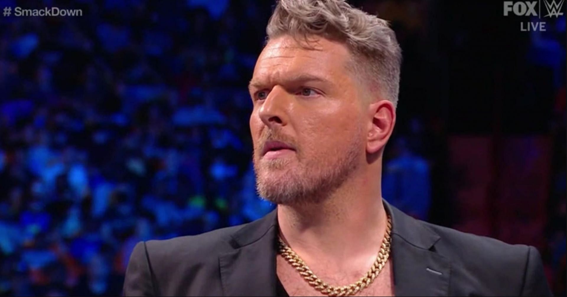Pat McAfee is part of the SmackDown announcement team with Michael Cole