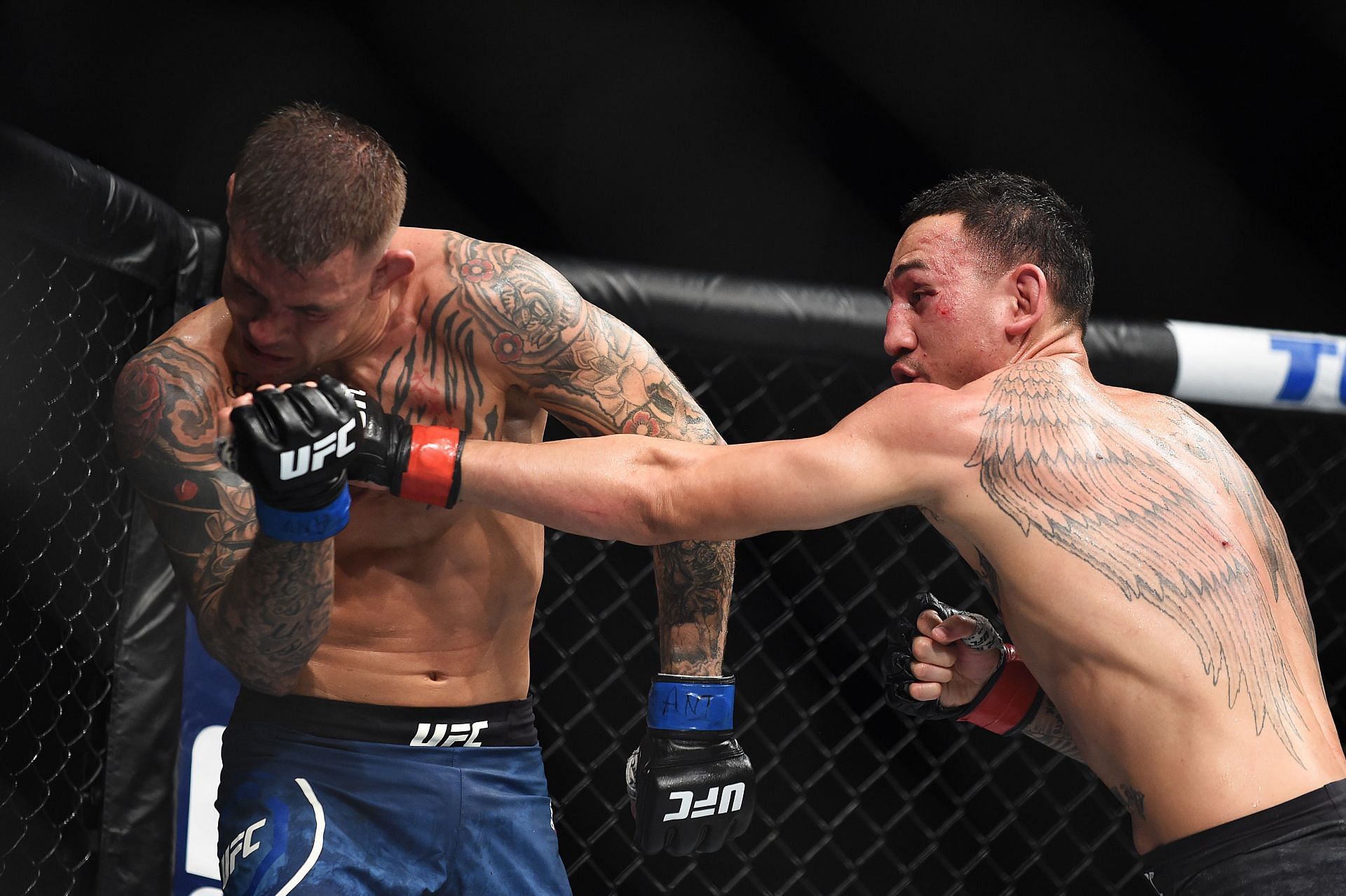 Max Holloway came up short when he fought Dustin Poirier for the interim lightweight title