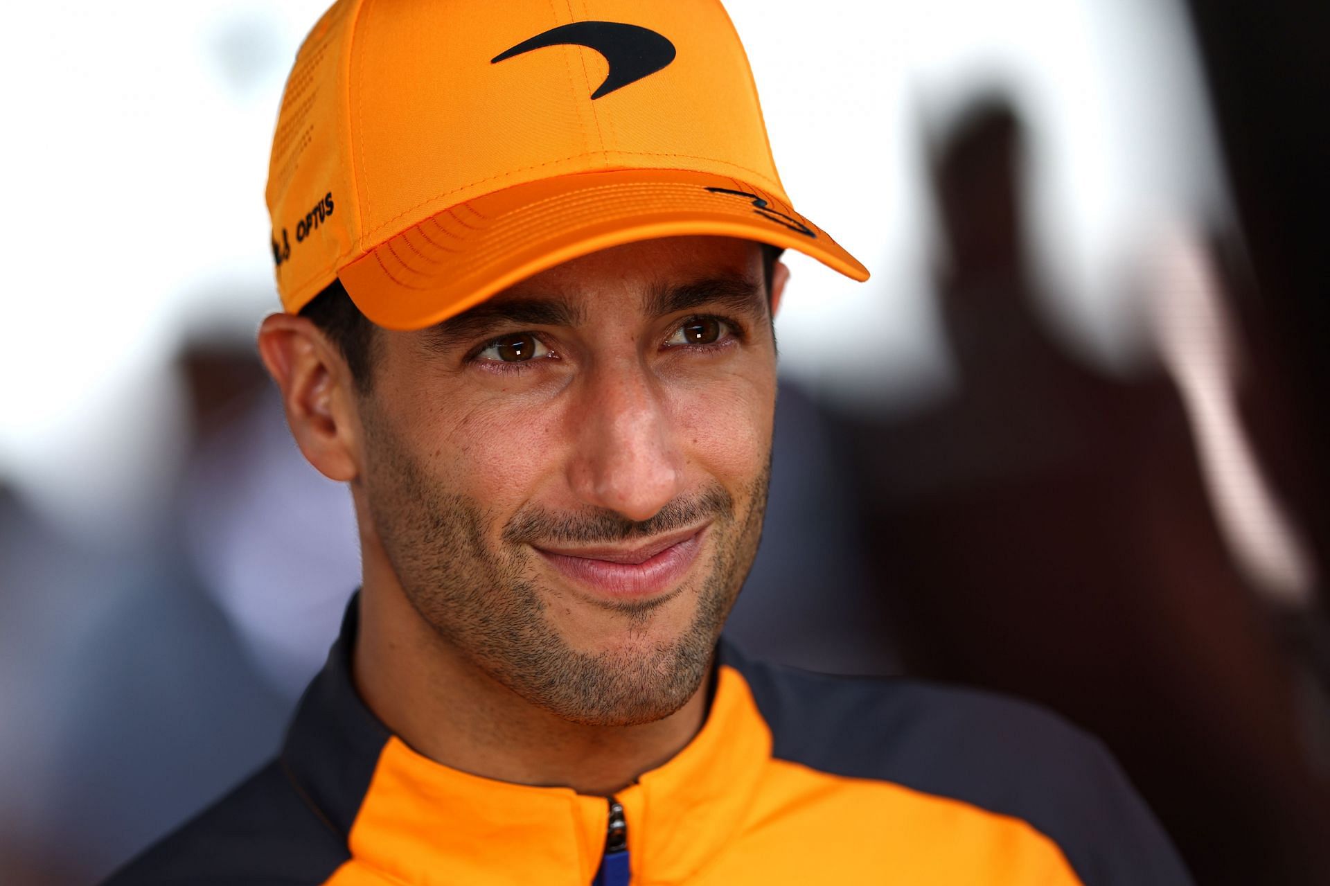 Daniel Ricciardo talks to the media in the paddock prior to practice ahead of the F1 Grand Prix of Canada at Circuit Gilles Villeneuve on June 17, 2022 in Montreal, Quebec. (Photo by Clive Rose/Getty Images)