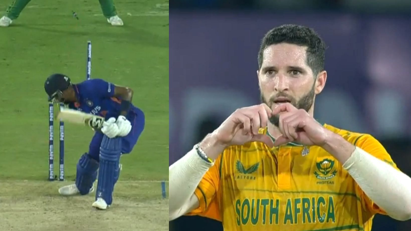 Snippet from Wayne Parnell&#039;s celebration of Hardik Pandya&#039;s wicket. (PC: BCCI.tv)