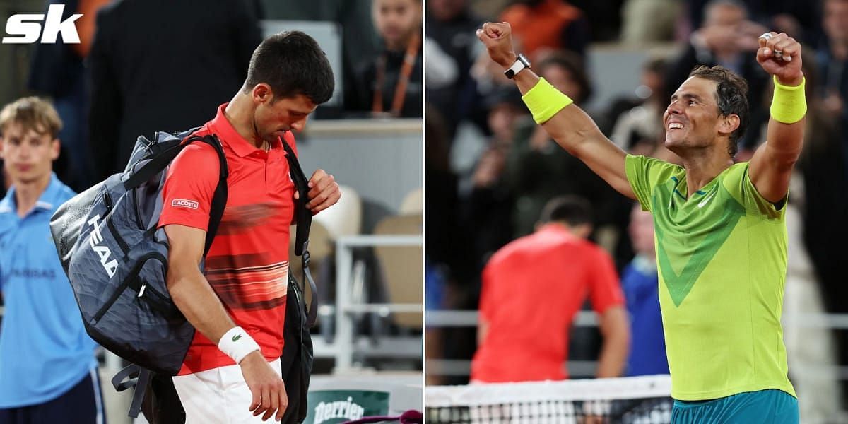 Rafael Nadal [right] believes Novak Djokovic was the favorite for their QF clash at the 2022 French Open.