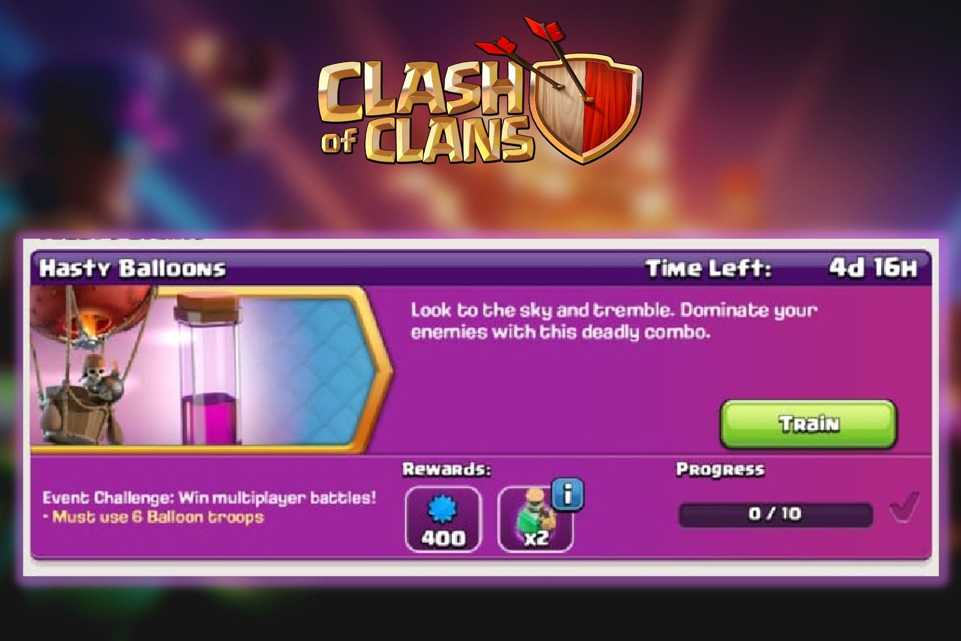 Hasty Balloons challenge in Clash of Clans (Image via Sportskeeda)