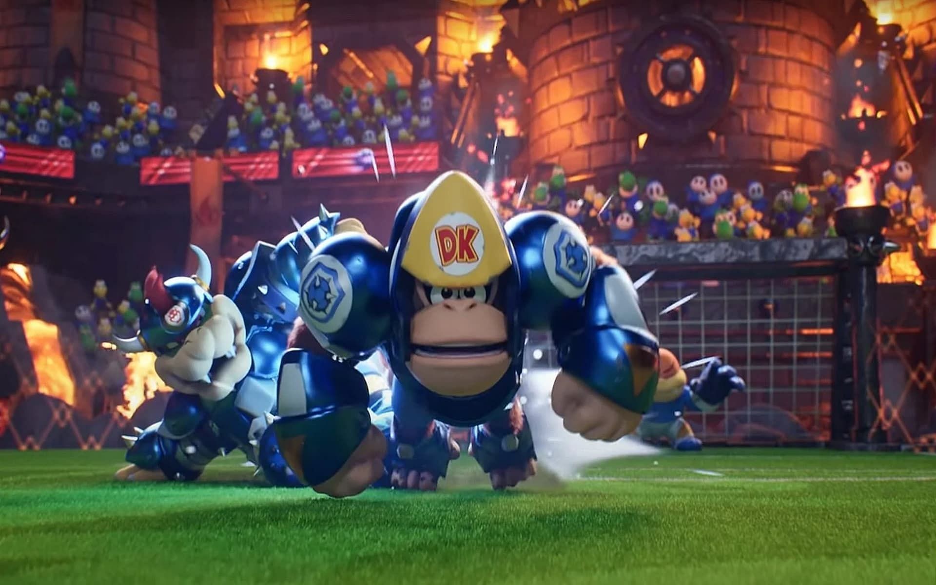 Donkey Kong is a rock-solid defensive character in Mario Strikers: Battle League (Image via Nintendo)