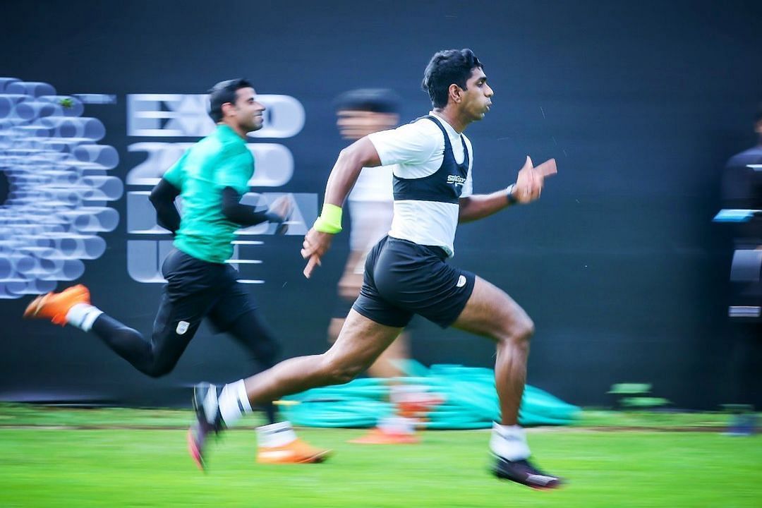 Raynier Fernandes during a training session for Mumbai City FC (Image Courtesy: Raynier Fernandes Instagram)
