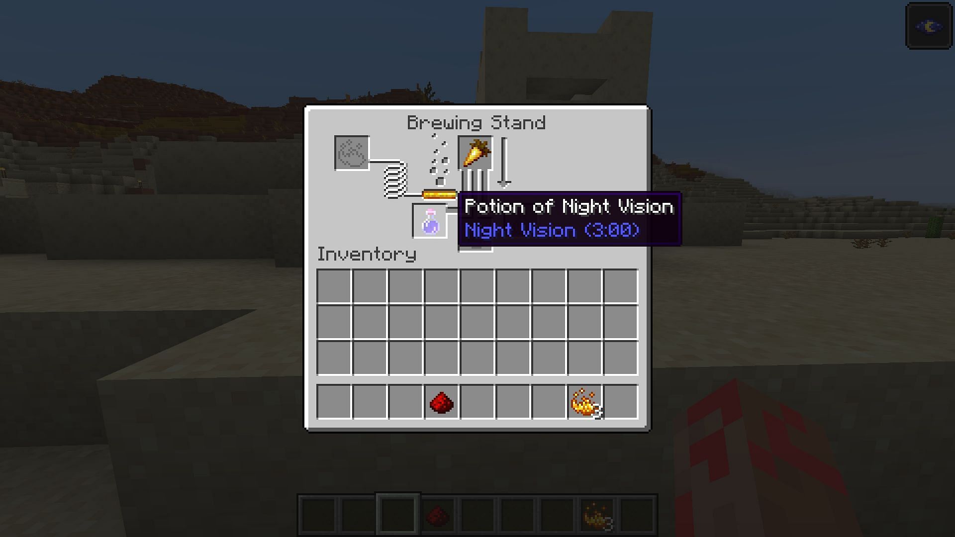 Brewing the potion is extremely easy if players have all the resources (Image via Minecraft 1.19)