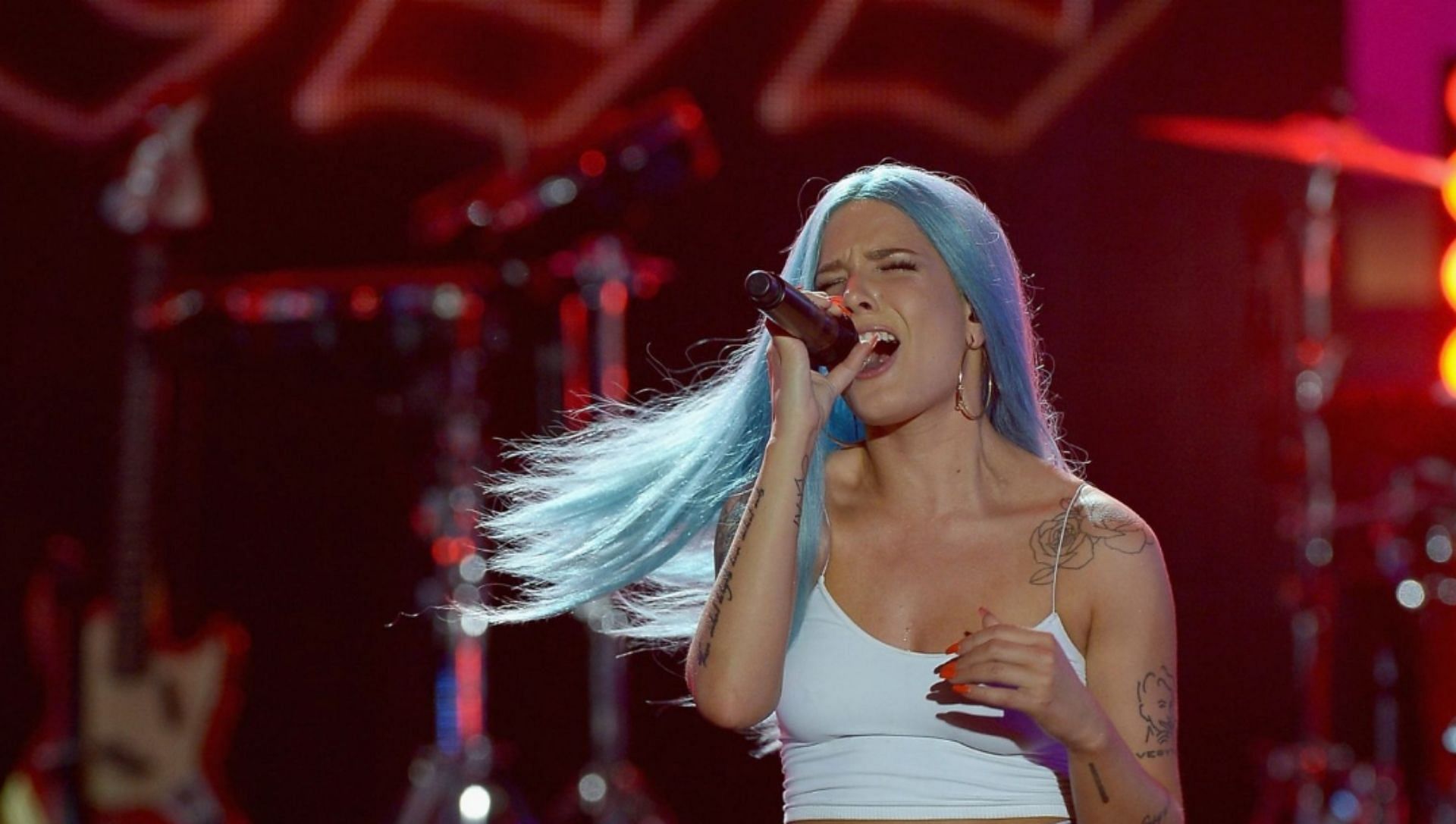 Halsey performed the cover of Running Up That Hill on Sunday at the Governor&#039;s Ball Festival (Image via Getty)