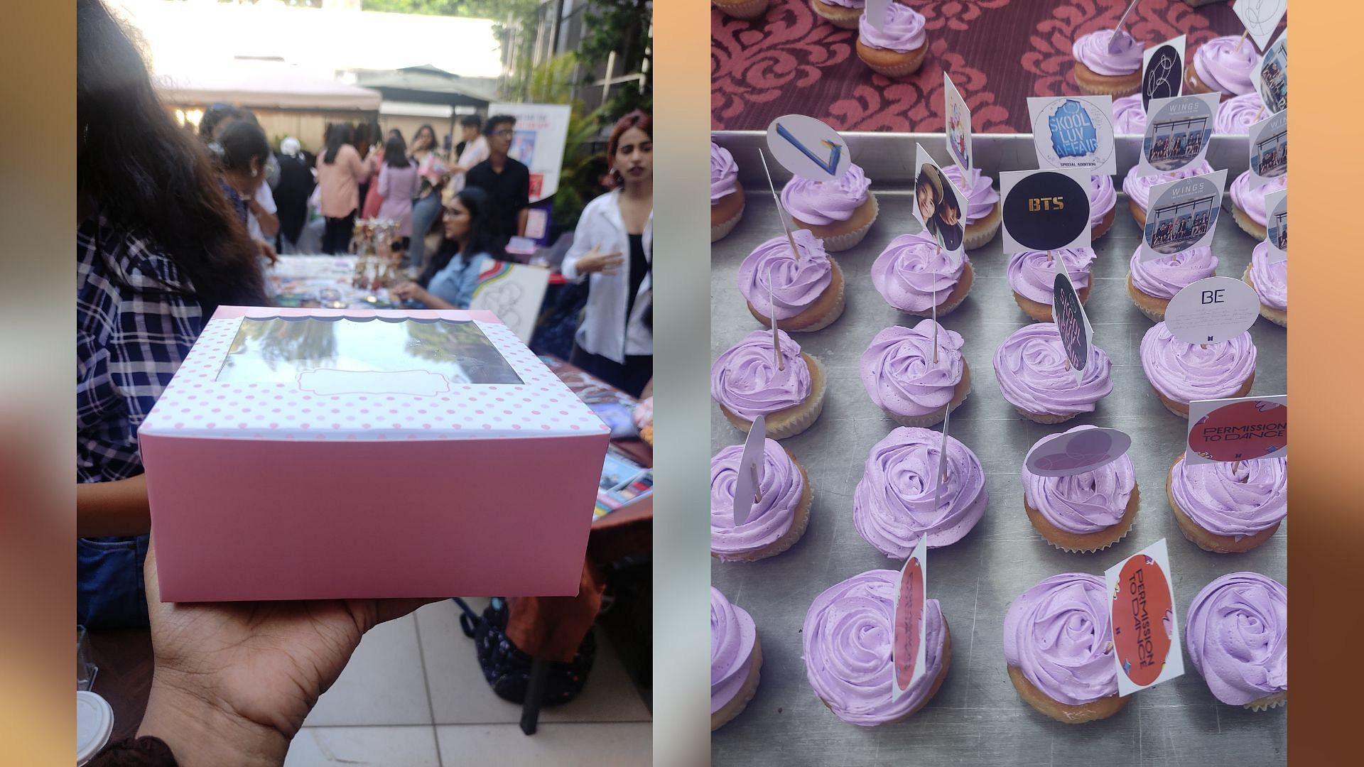 The food boxes and cupcakes that were provided at the We are Bulletproof event (Image via thehallyustore)