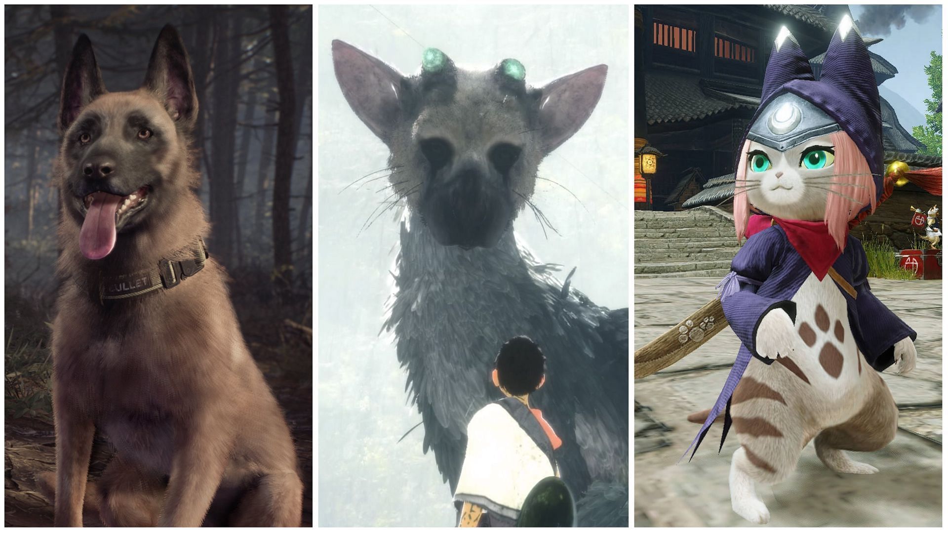 Some of the most adorable video game animal companions (Images via Bloober Team, Sony &amp; Capcom)