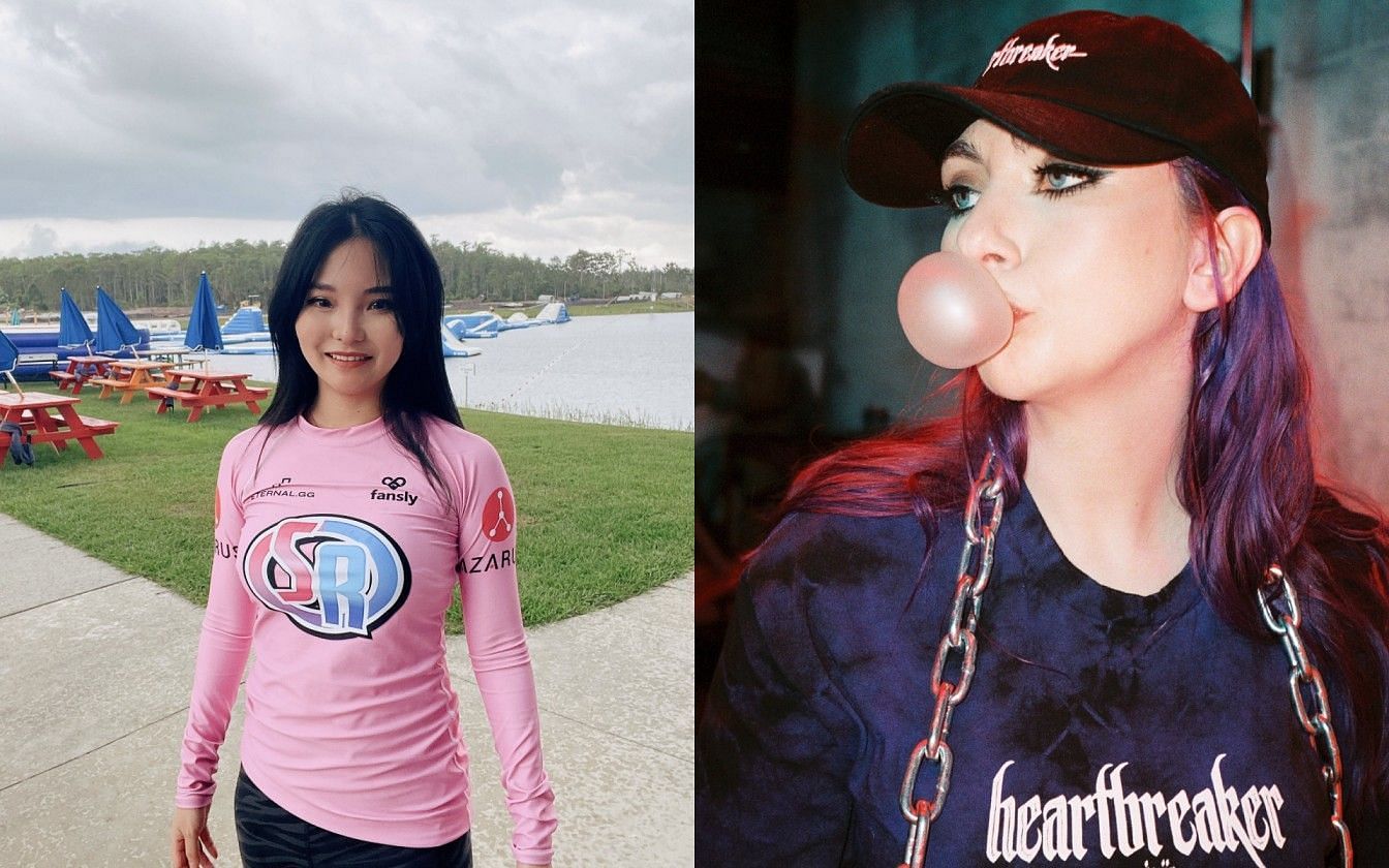 Twitch streamers CodeMiko and JustaMinx reveal how a TikToker barged into their house recently (Images via CodeMiko and JustaMinx/Twitter)