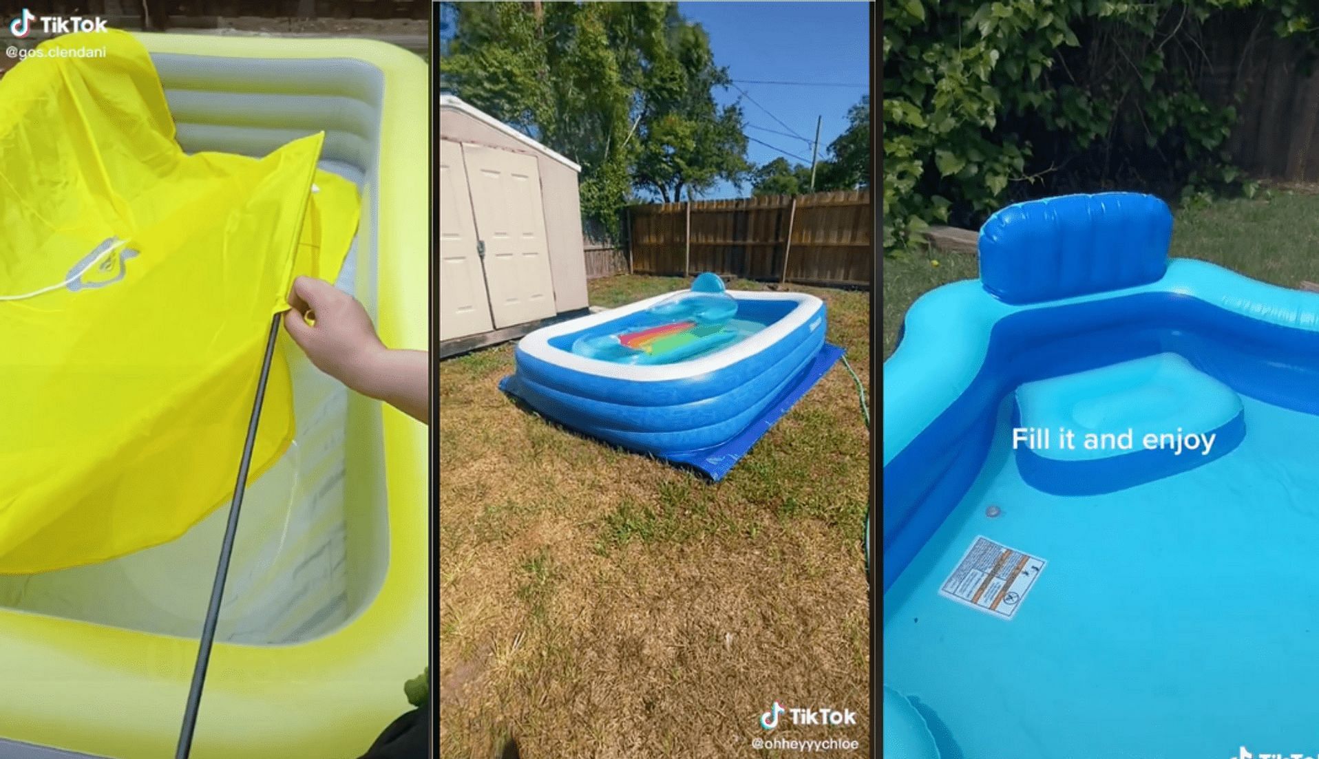 The inflatable pool is the new &#039;TikTok made me by this&#039; product; where to get it &amp; more details. (Images via TikTok)