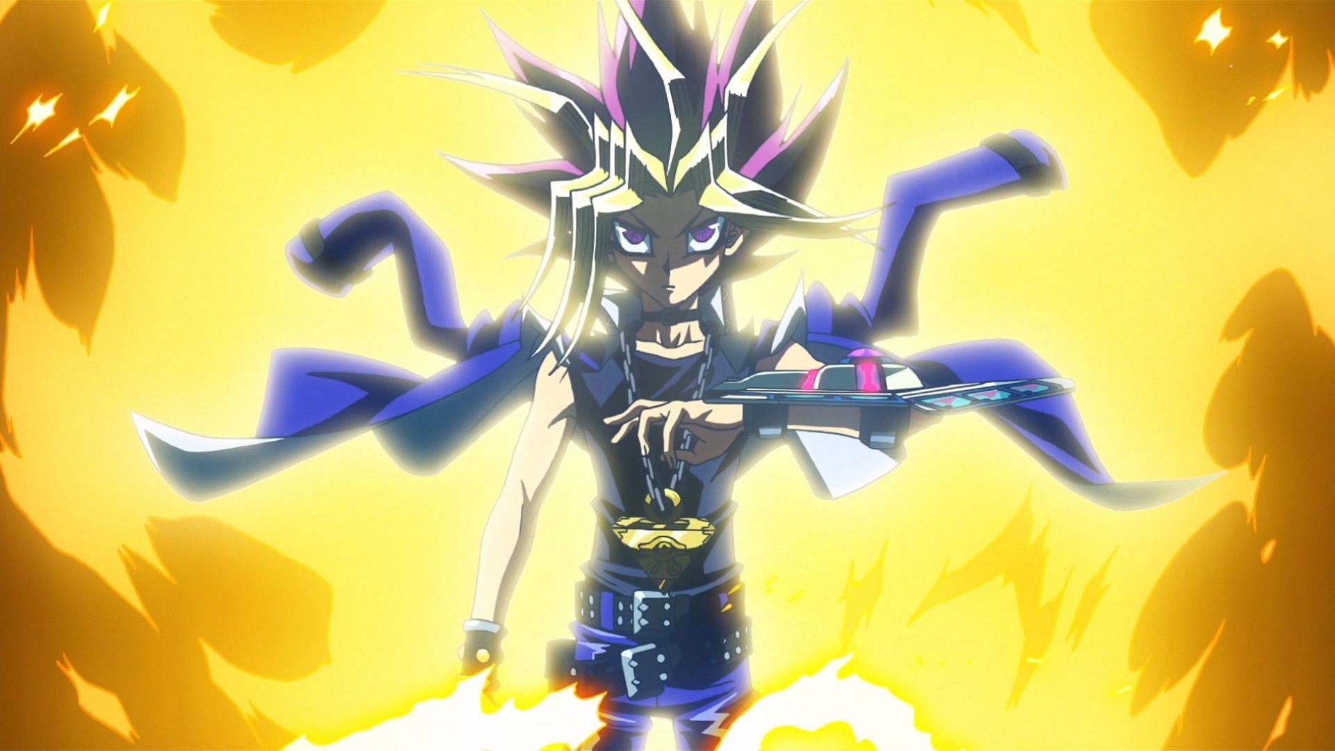 Atem&#039;s hair was crazy and unnatural looking before it was cool (Image via Kasuki Takahashi/Shueisha, Viz Media, Yugioh! The Dark Side of Dimensions)