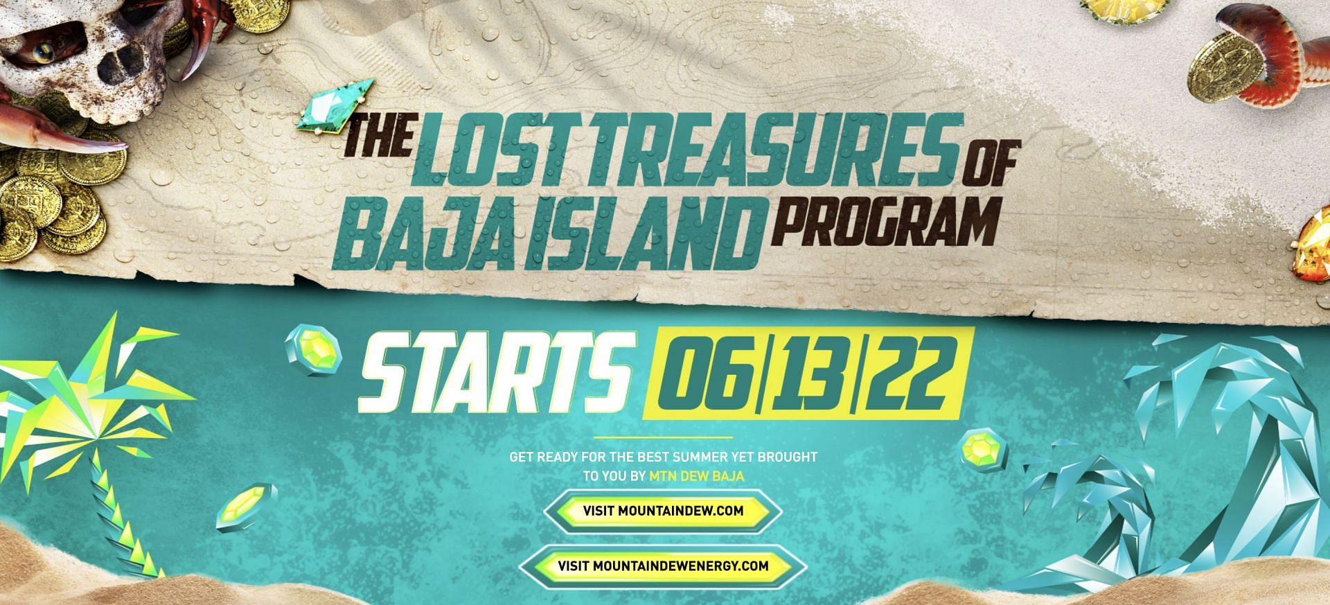 Mtn Dew&#039;s Lost Treasure of Baja Island Program (Image via @MountainDew/Twitter)