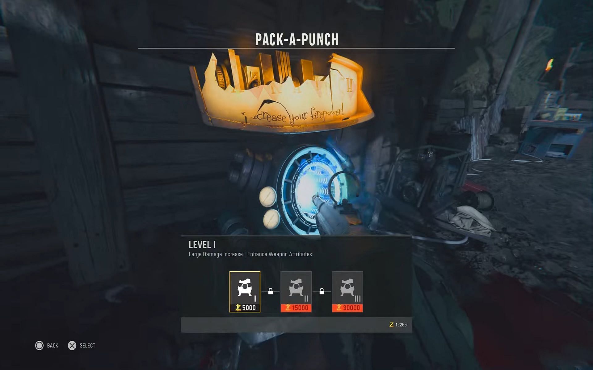 The Pack-A-Punch menu in-game (Image via TheGamingRevolution)
