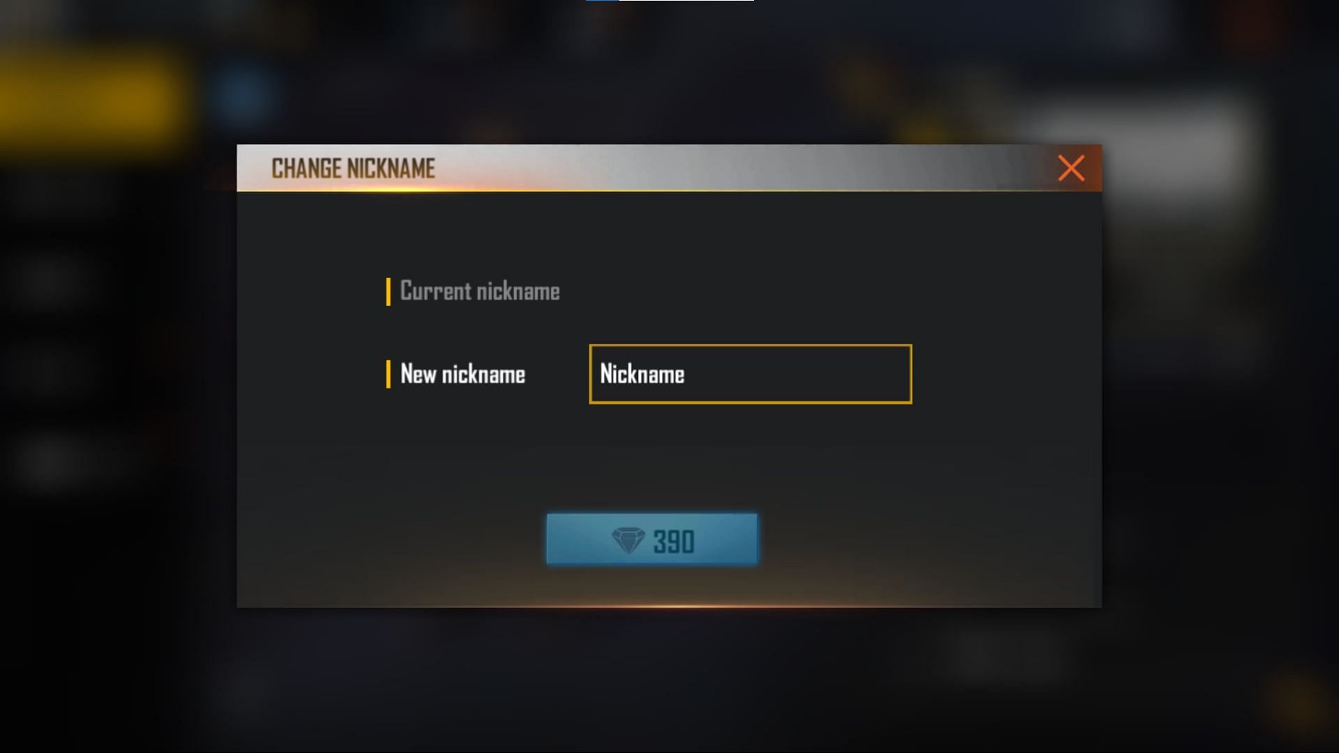 Gamers can enter the required name into the text box appearing on their screens (Image via Garena)