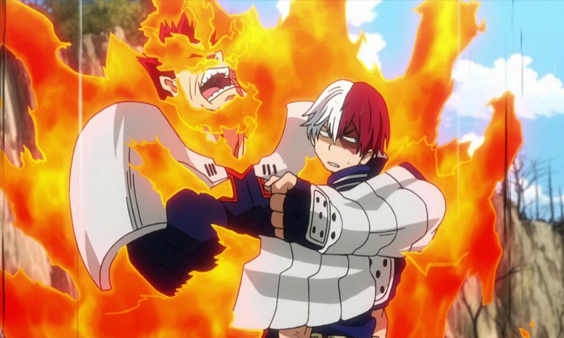 Several heated disputes involve Endeavor&#039;s redemption arc (Image via My Hero Academia/Shueisha/Studio Bones)