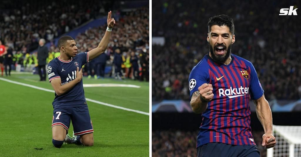 Kylian Mbappe (left) and Luis Suarez