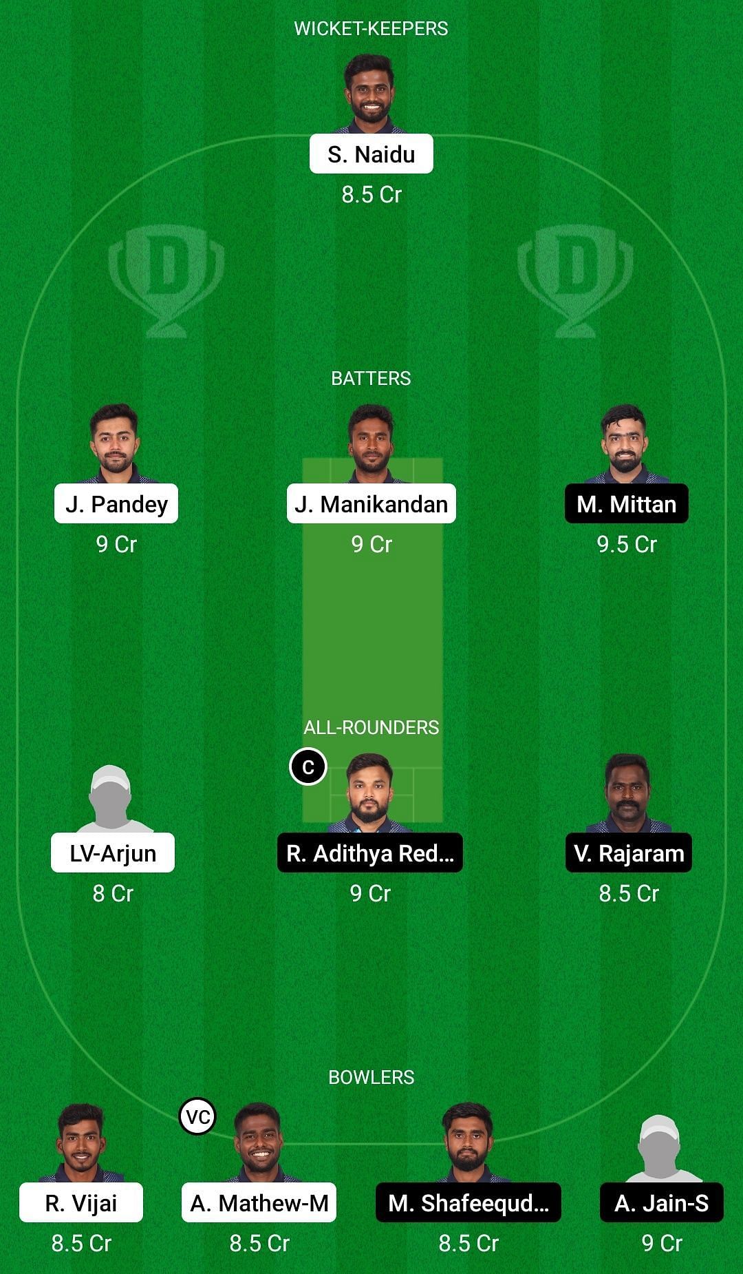 Dream11 Team for Titans vs Smashers - Pondicherry T10 2022.