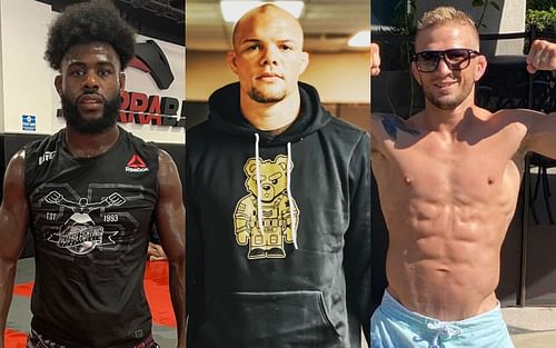 (L to R) Aljamain Sterling, Anthony Smith and T.J. Dillashaw (via @funkmastermma, @lionheartasmith and @tjdillashaw on Instagram)