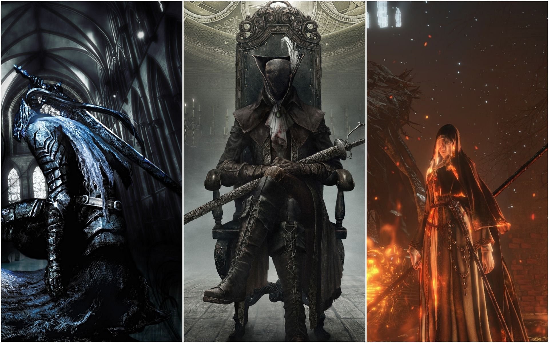 Bosses from the Soulsborne games (image via FromSoftware)